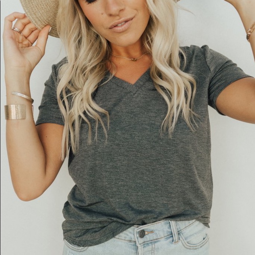 CJLA CJ’s Favorite Short Sleeve V-Neck - Charcoal